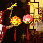 Mid-Autumn Festival Lotus Lantern Hand Held Glowing Light