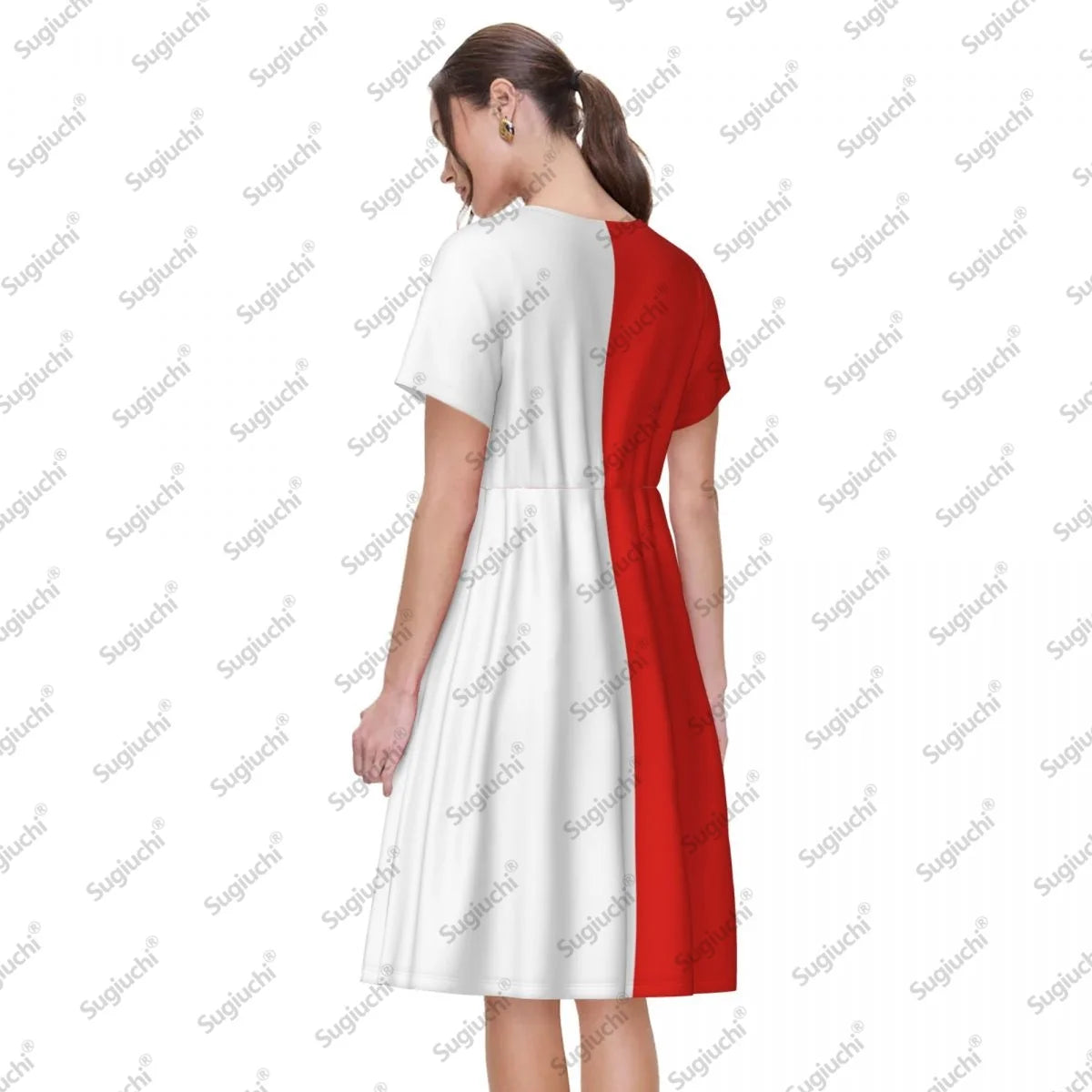 Yezidi Flag Casual Short Sleeve Long Dress for Women