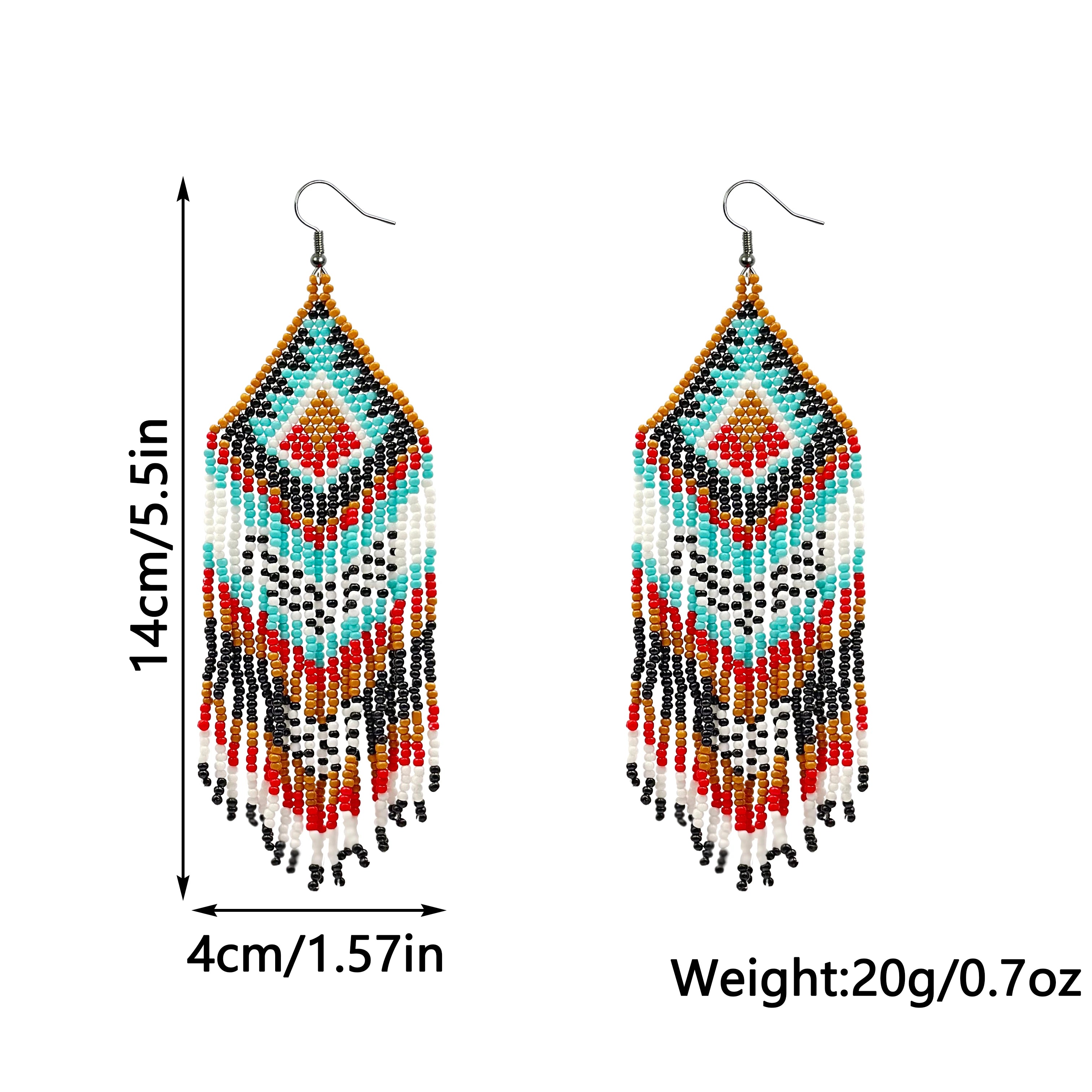 Bohemian Style Geometric Tassel Earrings Tribal Style