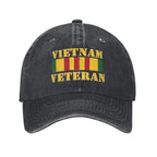 Vintage Veteran Service Medal Baseball Cap