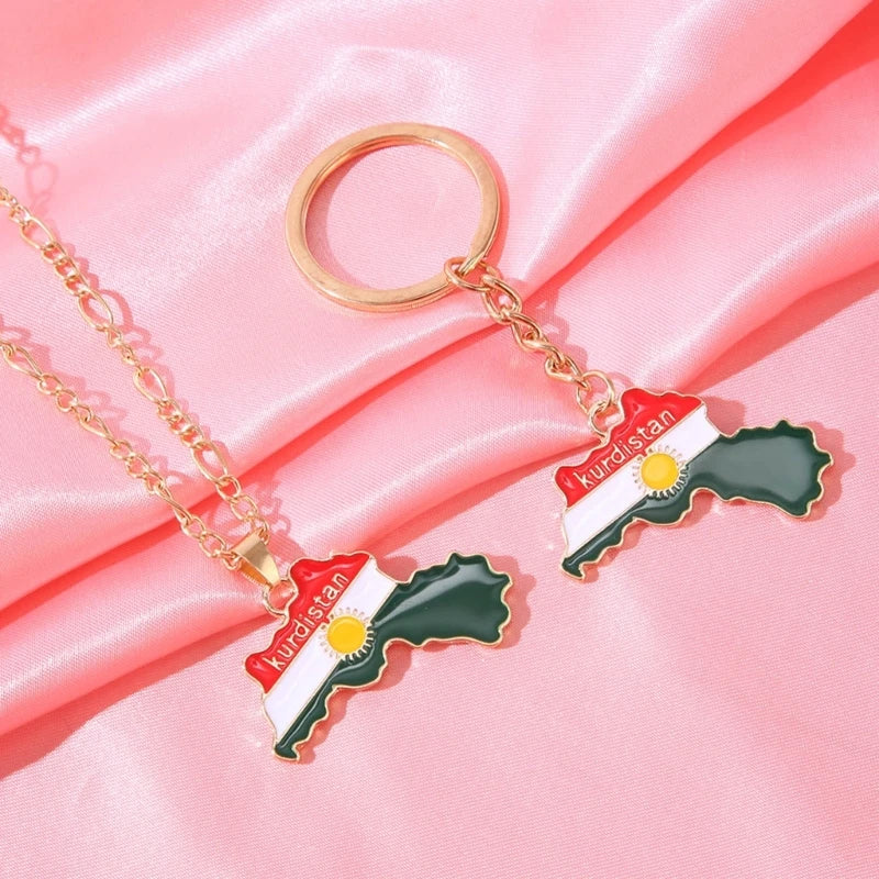 Kurdistan Map Necklace, Keychain