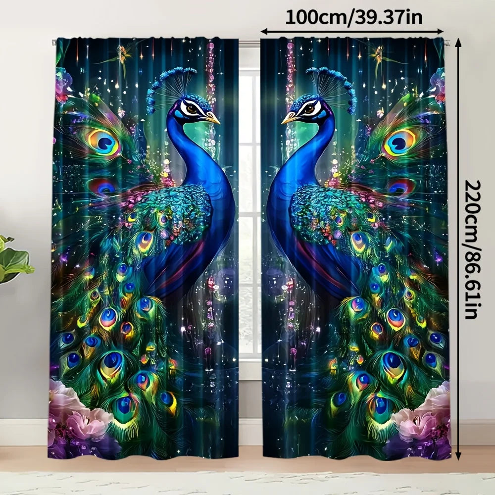 Vibrant Peacock Curtains