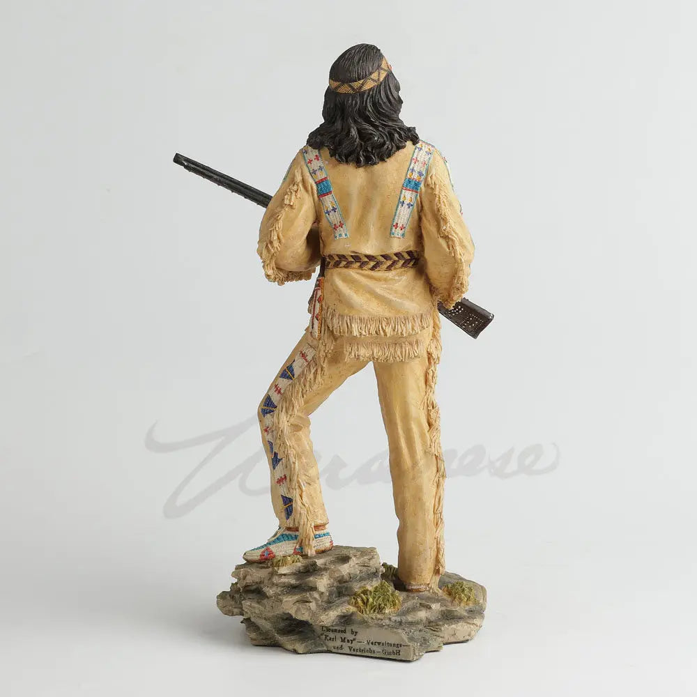 Native American Indian Warrior Figurine Resin Statue