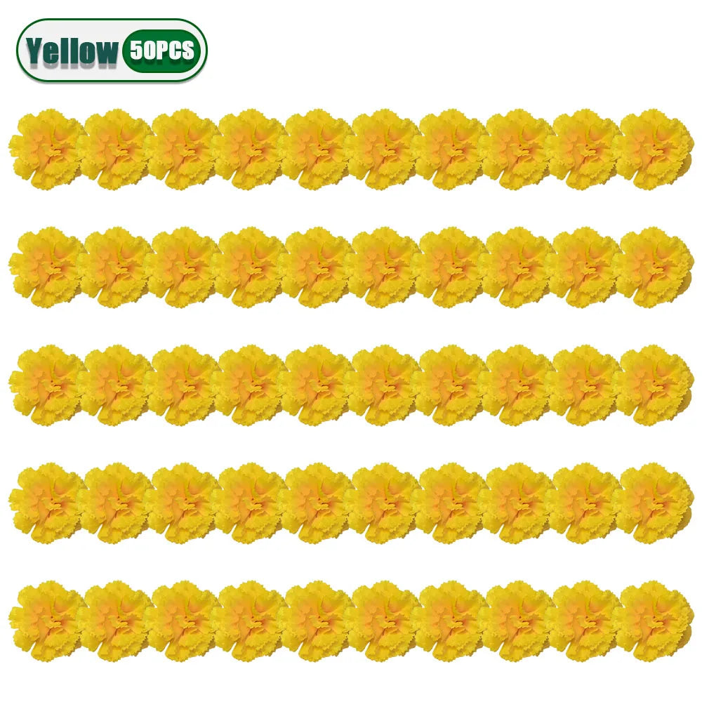 Artificial Carnation Marigold Flower for Diwali, Halloween, and Day of The Dead Party