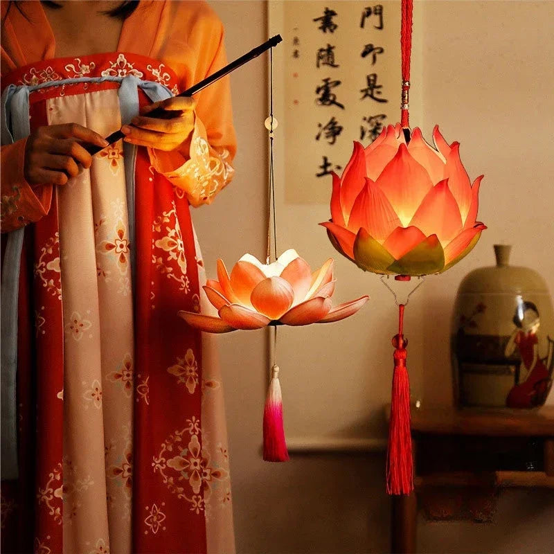 Mid-Autumn Festival Lotus Lantern Hand Held Glowing Light