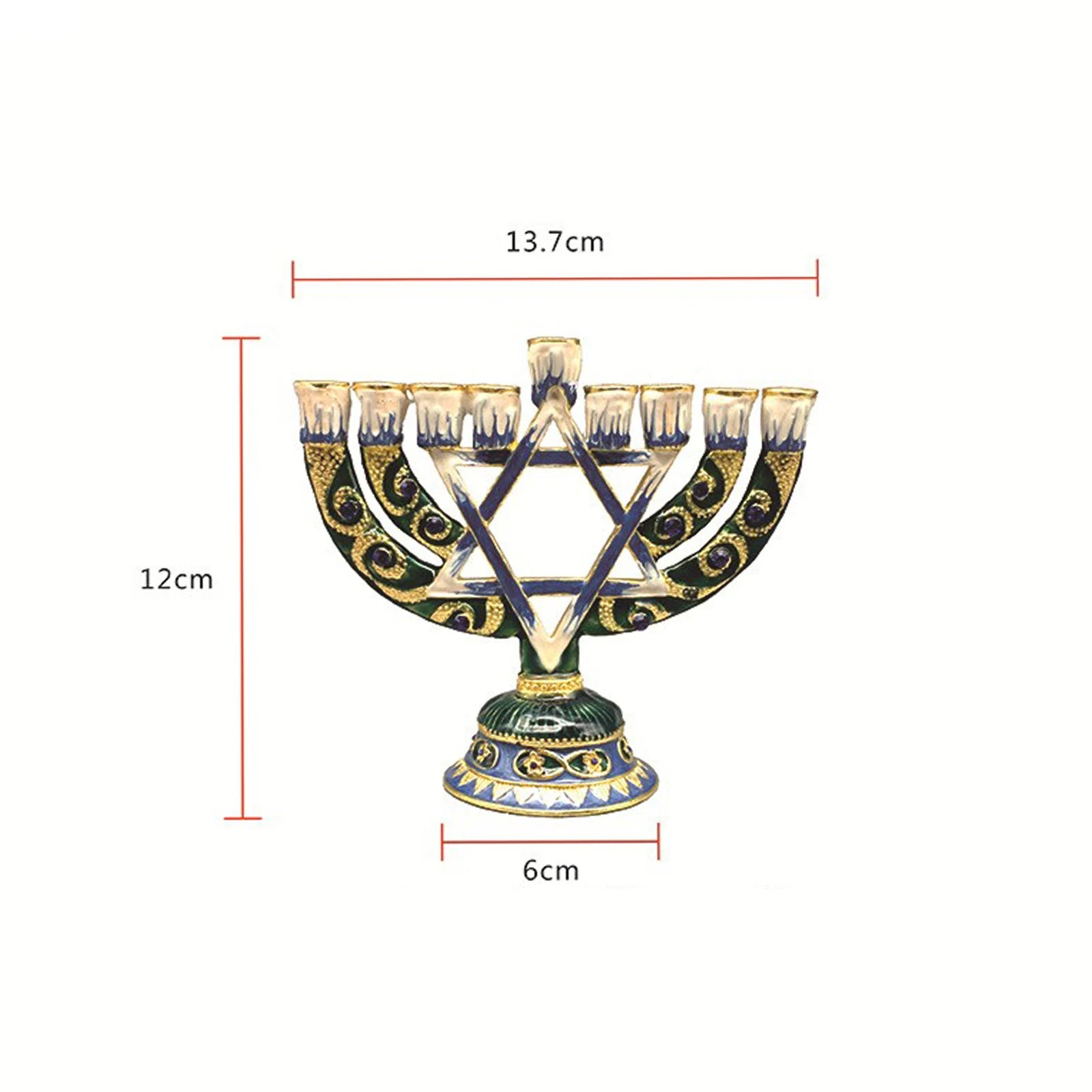 Blue Candlesticks for Hanukkah Menorah Candle Holder