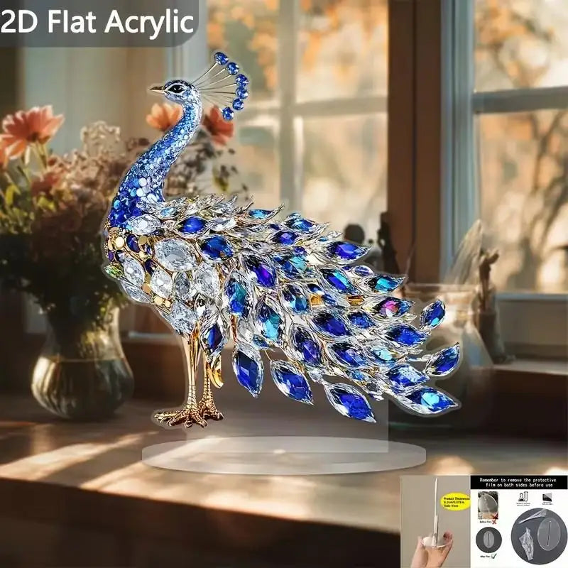 1Pcs Quality 2D Crystal Peacock