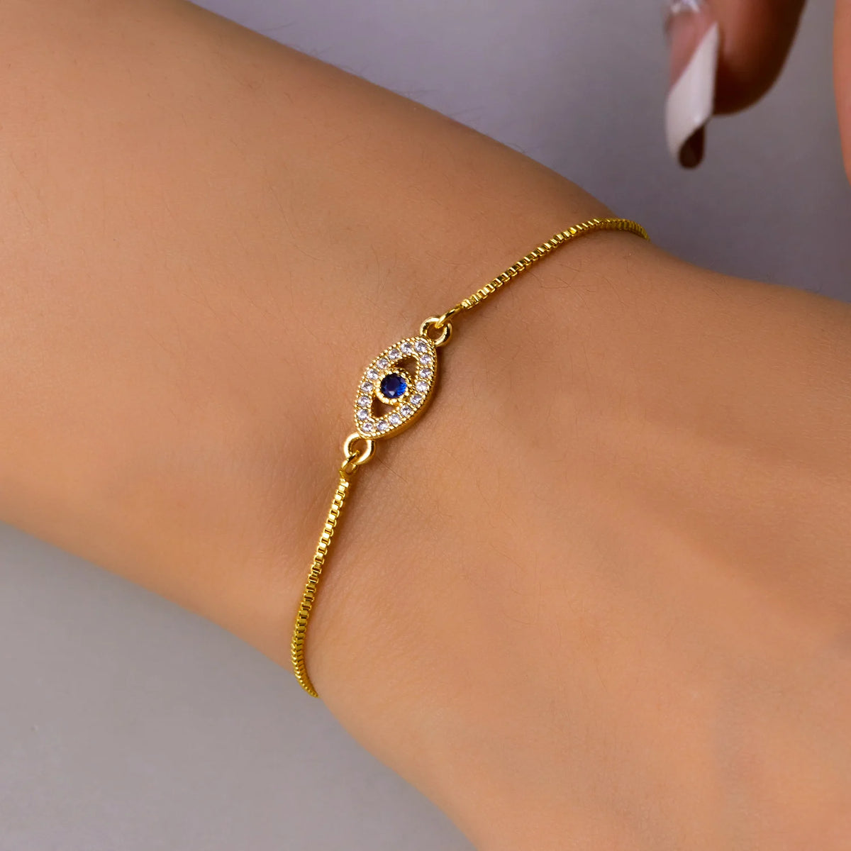 Gold Zircon Evil Eye