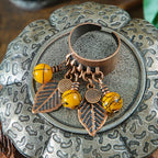 Ethnic Flower Feather Tassel Rings For Women Vintage Antique