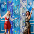 Hanukkah Rain Silk Curtains - Jewish Festival Party Decor