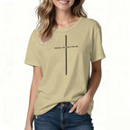 Jesus Cross Print Christian T-shirt