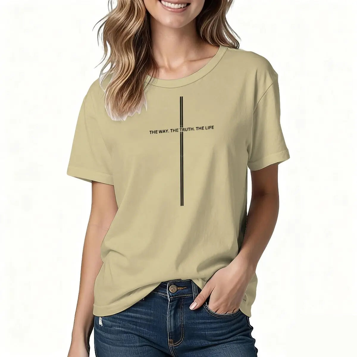 Jesus Cross Print Christian T-shirt