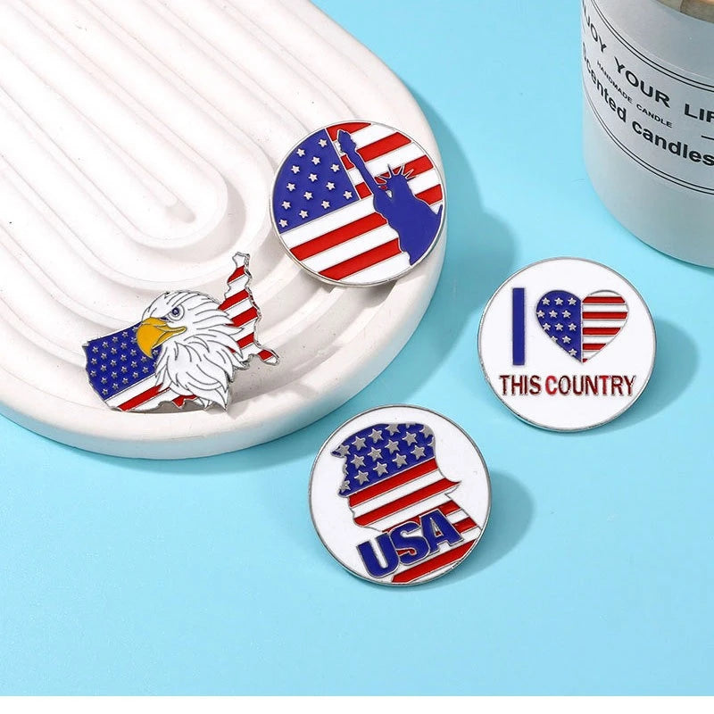 American Flag Enamel Pin Brooch
