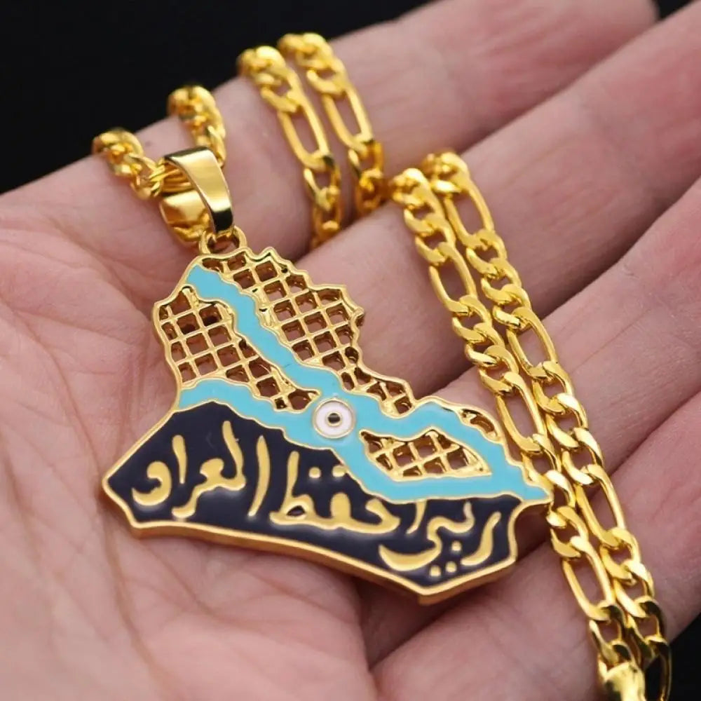 Iraq Map Necklace