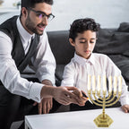7 Branch Menorah Candle Holder Jerusalem