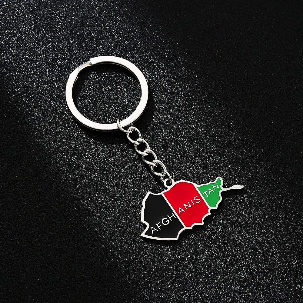 Afghanistan Map Flag Key Chain