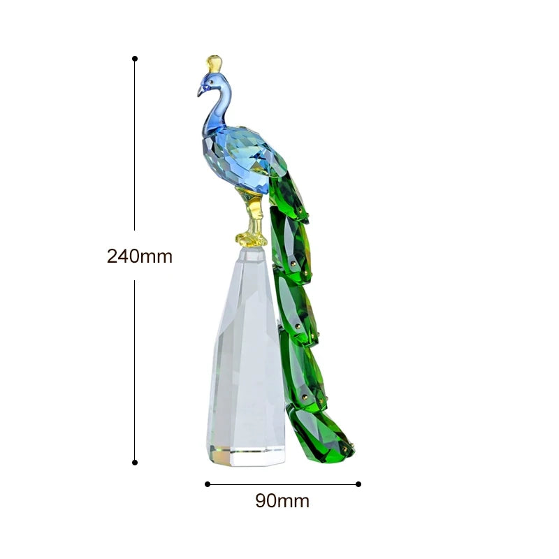 Crystal Peacock Sculpture Ornament