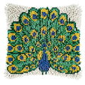 Beautiful Peacock DIY Latch Hook Pillow Cover Kit