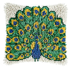 Beautiful Peacock DIY Latch Hook Pillow Cover Kit