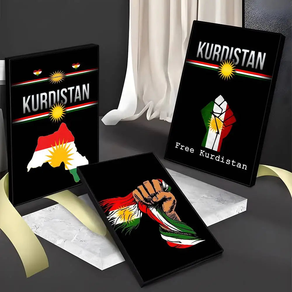 Vintage Waterproof Kurdistan Flag Poster