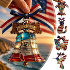 2D USA Patriotic Stained Glass Style Hanging Ornaments