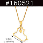 Anniyo Heart Iraq Map Pendant Necklace