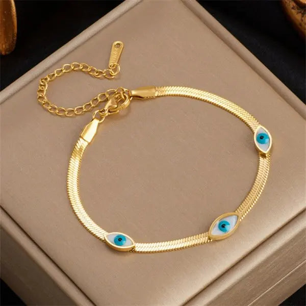 Gold Zircon Evil Eye