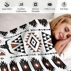 Southwestern Geometric Flannel Blanket Native American