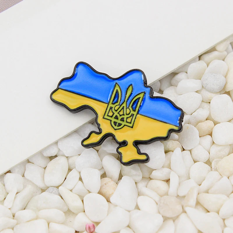 Ukraine Map Enamel Pins