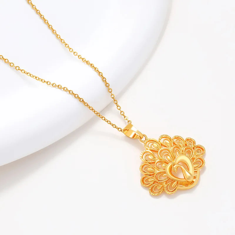 Gold Peacock Necklace