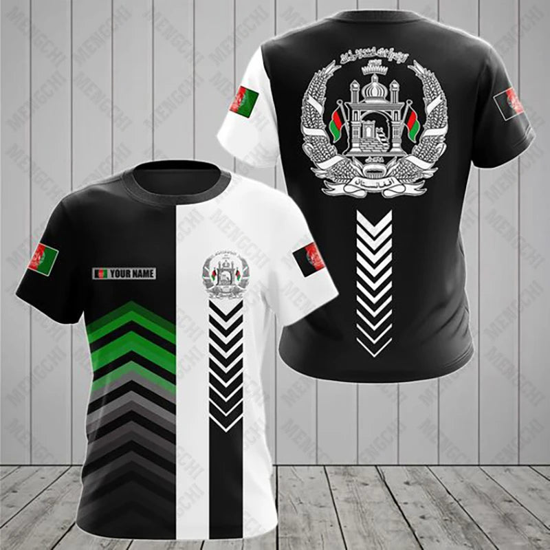Summer Customized Afghanistan Flag Graphic T-shirts
