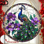 2D Flat, 1pc Vibrant Peacock Suncatcher
