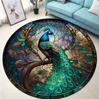 Large 3D Stained-Glass Peacock Mat