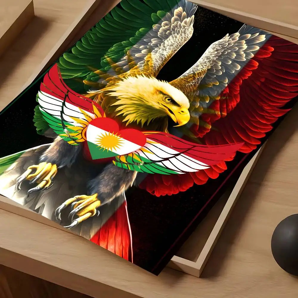 Vintage Waterproof Kurdistan Flag Poster