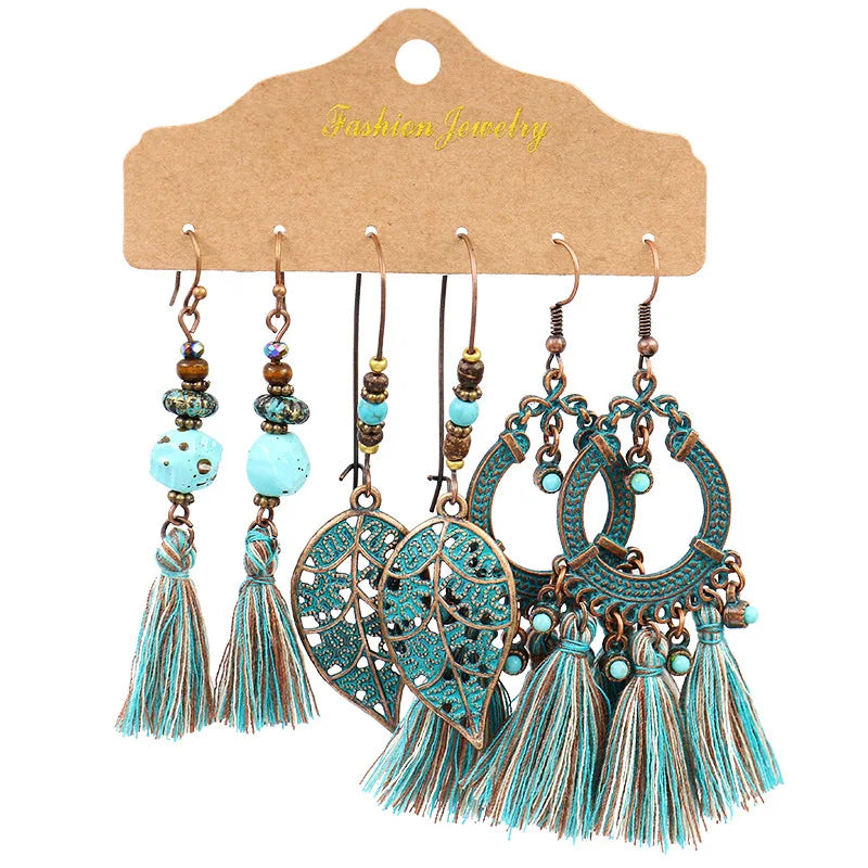 Vintage Ethnic Dangle Hanging Drop Earrings