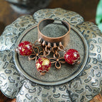 Ethnic Flower Feather Tassel Rings For Women Vintage Antique
