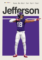 Classic American Football Star Athletes Highlights Achievements Posters