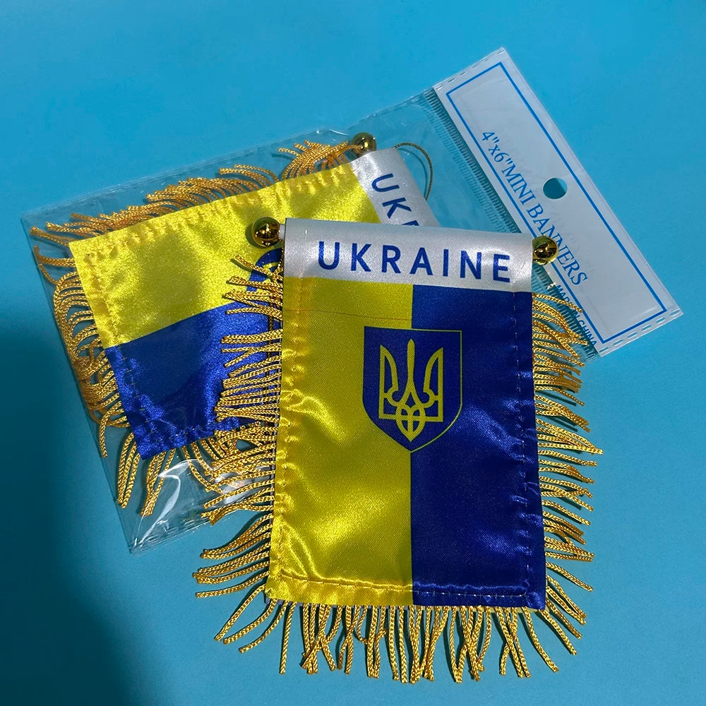 Ukraine Car Window Flag