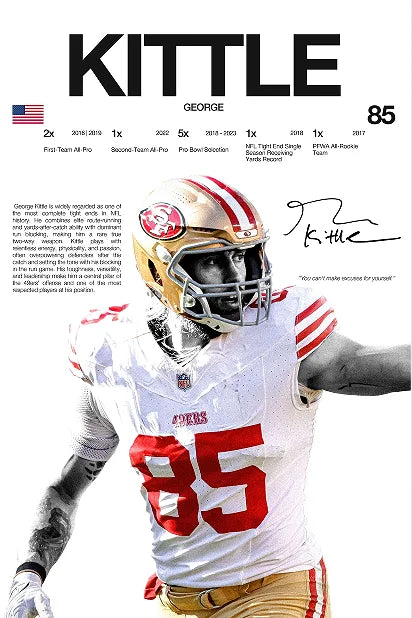 Classic American Football Sports Star Art Poster