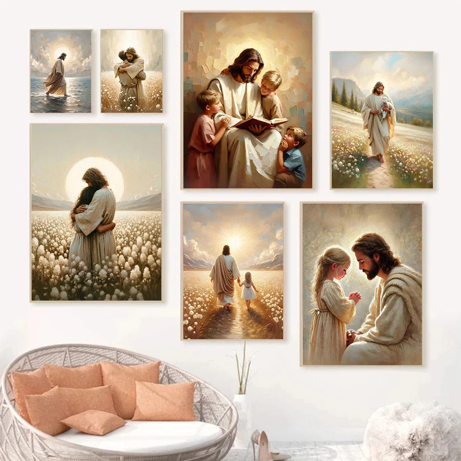 Jesus With Woman Christian Posters Savior