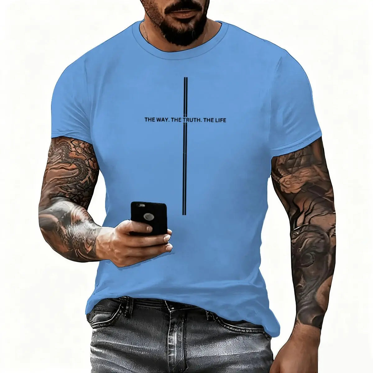 Jesus Cross Print Christian T-shirt