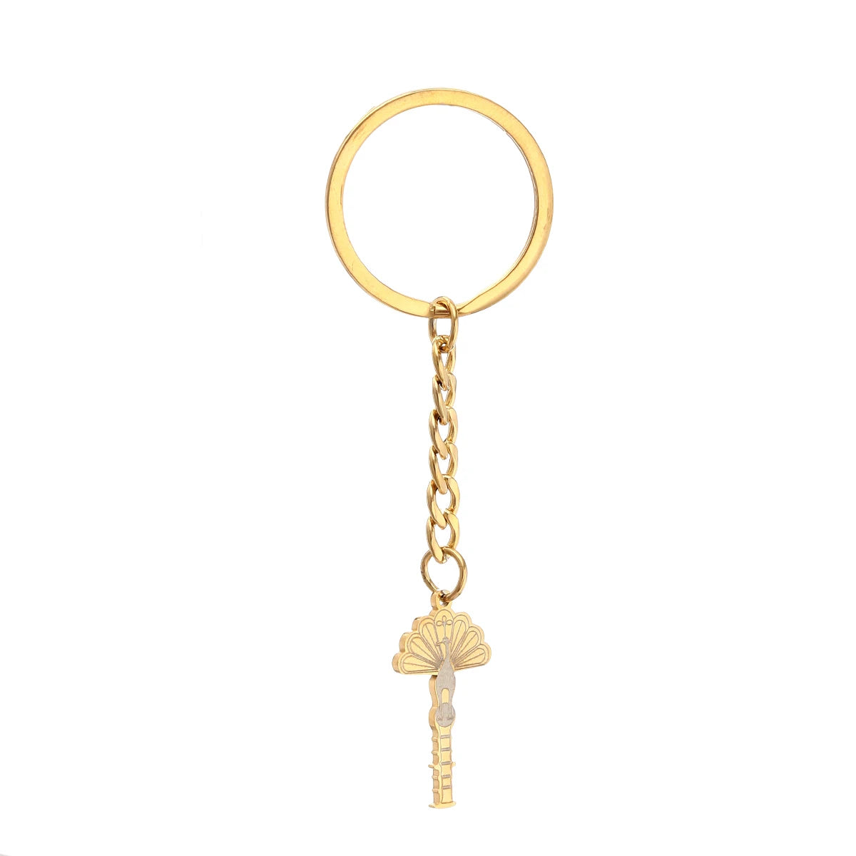 Stainless Steel Yezidi Peacock & Lalish Keychain
