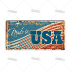 USA License Plate Landmark Metal Sign