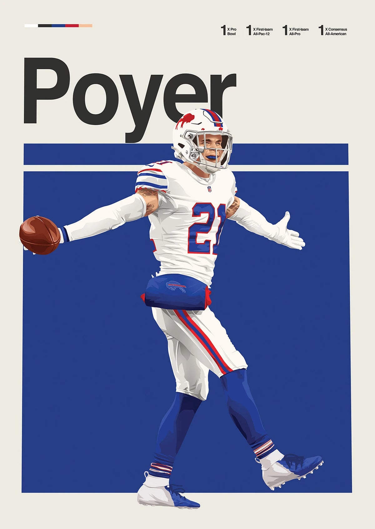 Classic American Football Star Athletes Highlights Achievements Posters