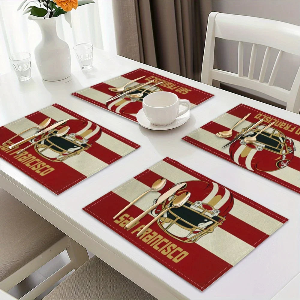 4PC San Francisco 49ers Placemats - Dining & Party Decor