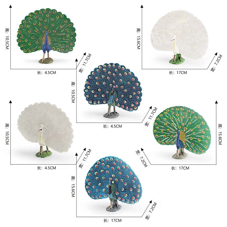 Plastic Farm Life Peacock Toy Figure