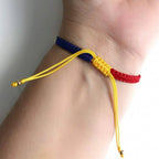 Venezuelan Flag Color Braided Rope Bracelet Women Men Adjustable Woven Rope Ethnic Patriotic Gift