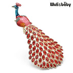 Luxury Peacock Brooches Enamel Bird