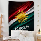 Kurdistan Eagle Map Azadi Flag