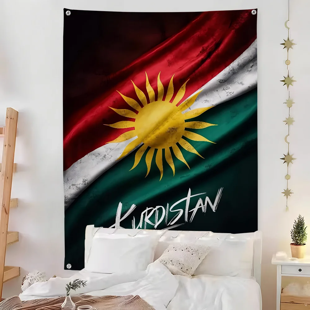 Kurdistan Eagle Map Azadi Flag